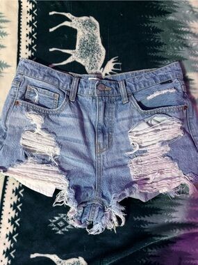 Light Blue Distressed Denim Women’s Shorts